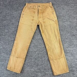 Topo Designs Work Pants Mens 30 Brown Duck Canvas Double Knee USA Made (28x28)